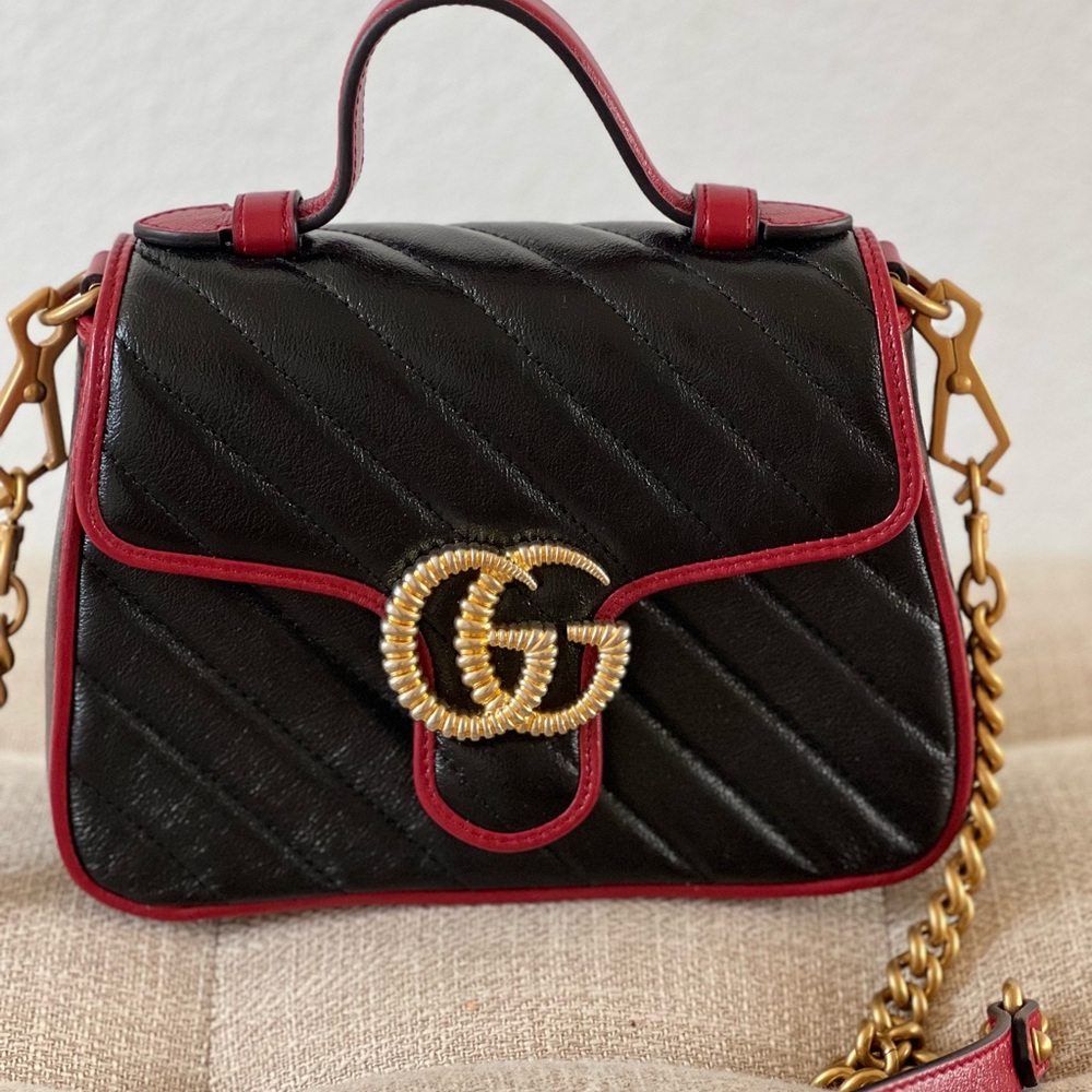Gucci marmont top handle mini bag